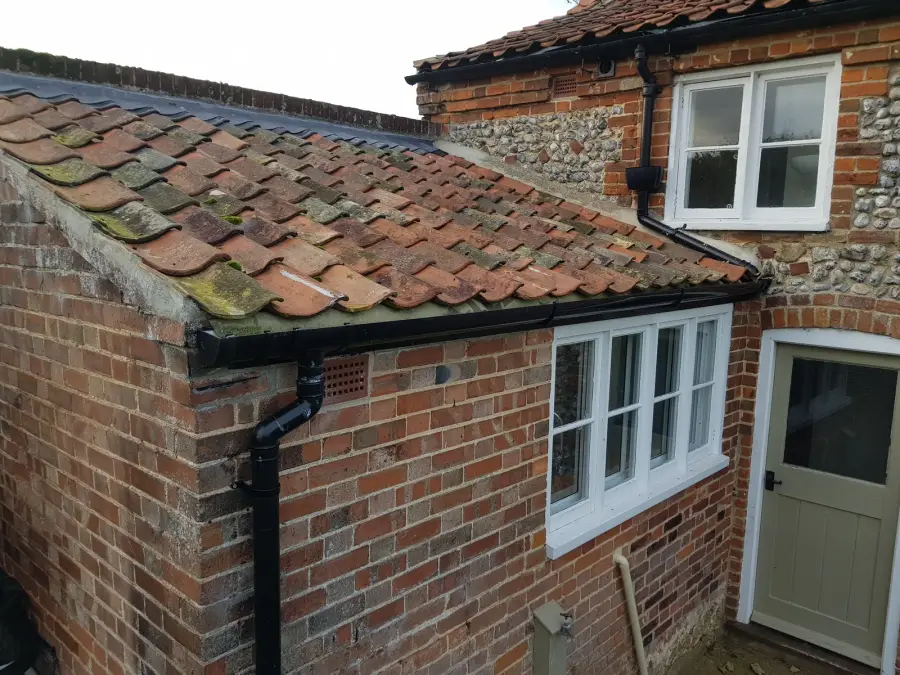Gutters and downpipes on a historic building