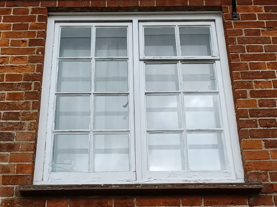 A timber sash window